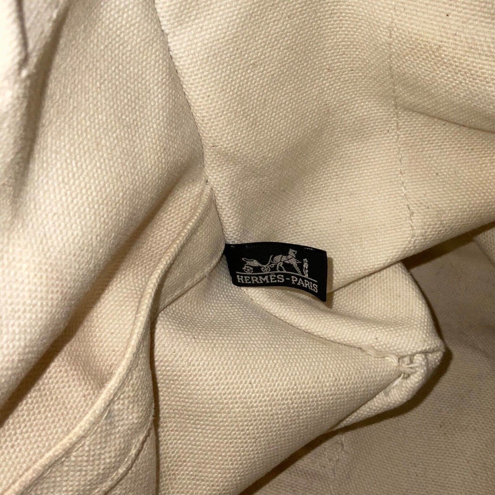 Hermes Bora Bora Canvas Tote Bag Ivory Purple - Picture 14 of 15